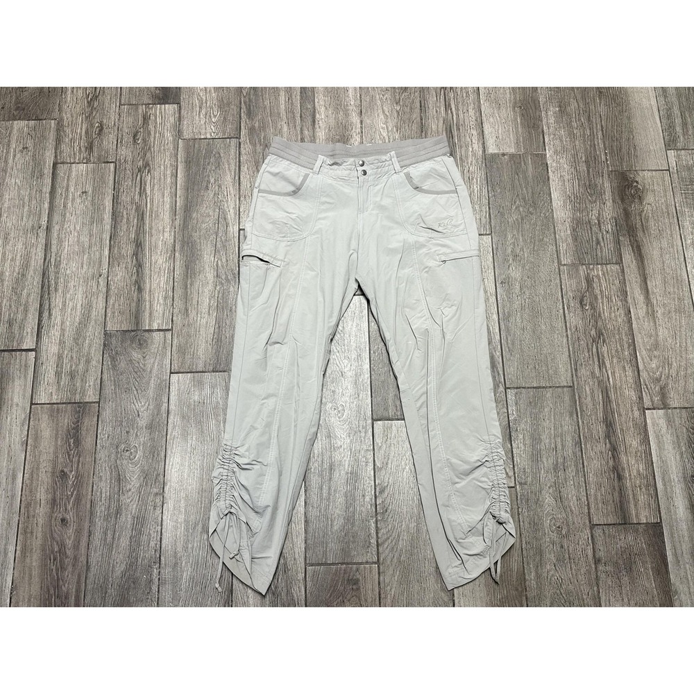 Kuhl Pants Womens 14 Gray Hiking Elastic Waist Drawstring Hem Quick Dry Travel